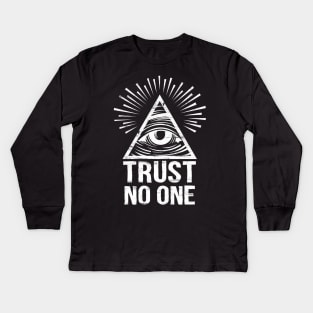 "Trust No One" - Eye Of Providence Kids Long Sleeve T-Shirt